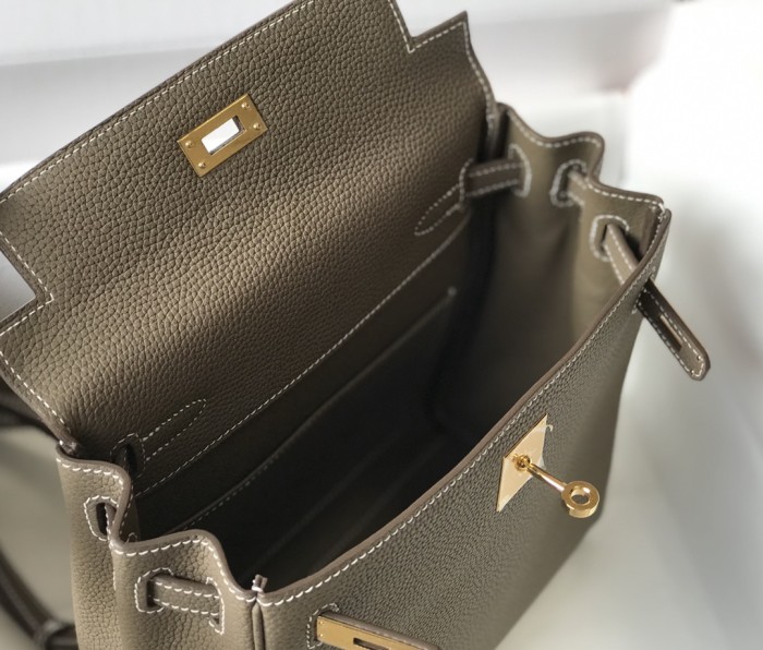 Kelly Ado“22*9*23CM”Togo Leather -0551=