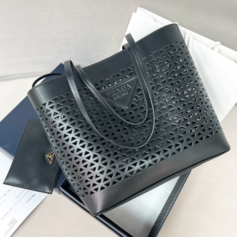 Logo-Perforated Leather Tote Bag“32*29*13CM”-0821=
