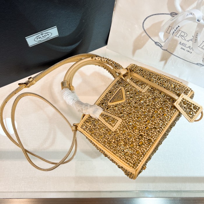 Galleria Satin Micro-Bag With Decorations“20×14.5×9.5CM”-0831=
