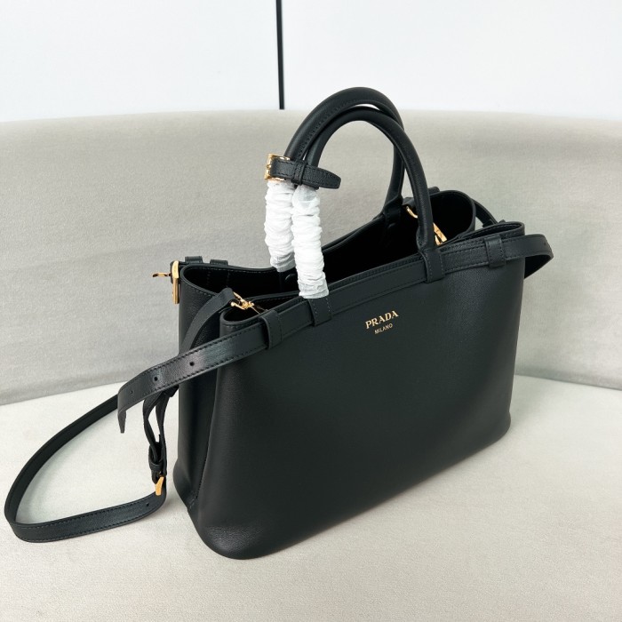 Buckle Small Leather Handbag With Double Belt“35*25*14CM”-0821=