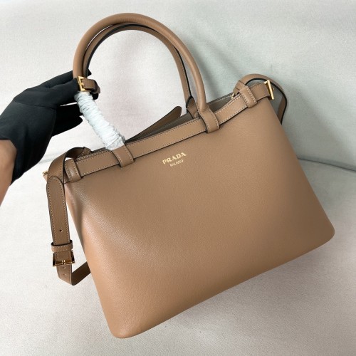 Buckle Small Leather Handbag With Double Belt“35*25*14CM”-0821=