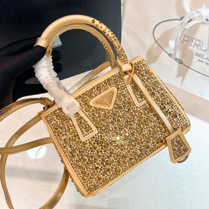 Galleria Satin Micro-Bag With Decorations“20×14.5×9.5CM”-0831=