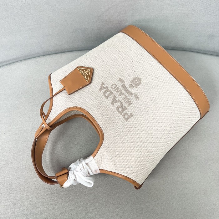 Linen Blend And Leather Buckle Bag “28*22.5*12.5CM”-088=