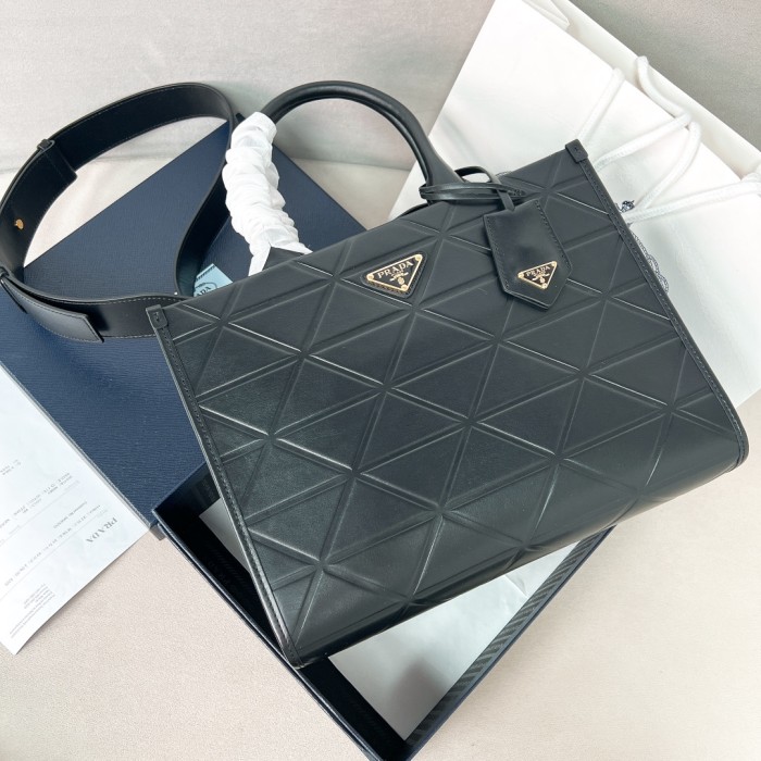 Large Leather Symbole Bag With Topstitching“30*23.5*9.5CM”-0021=