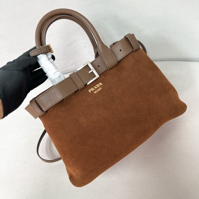 Buckle Suede Handbag With Belt“32*23*11CM”-0821=