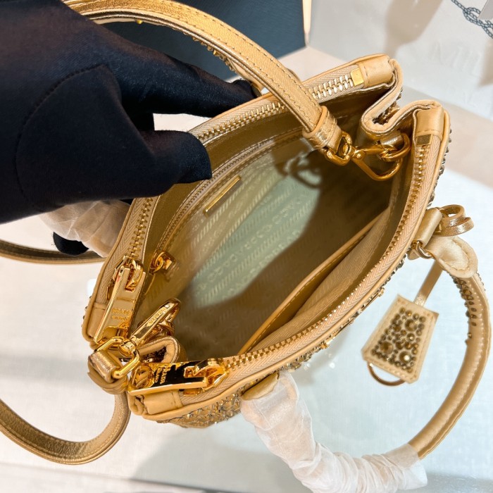 Galleria Satin Micro-Bag With Decorations“20×14.5×9.5CM”-0831=