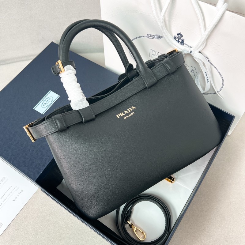 Buckle Leather Handbag With Belt“28*18*10.5CM”-0811=