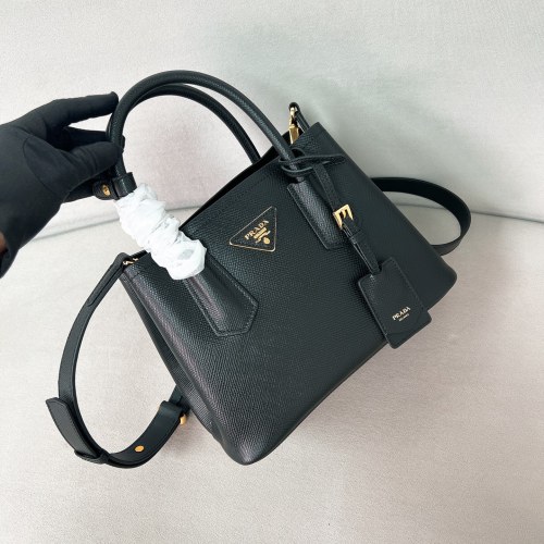 Small Double Saffiano leather bag“25*18.5*12.5CM”-0811=