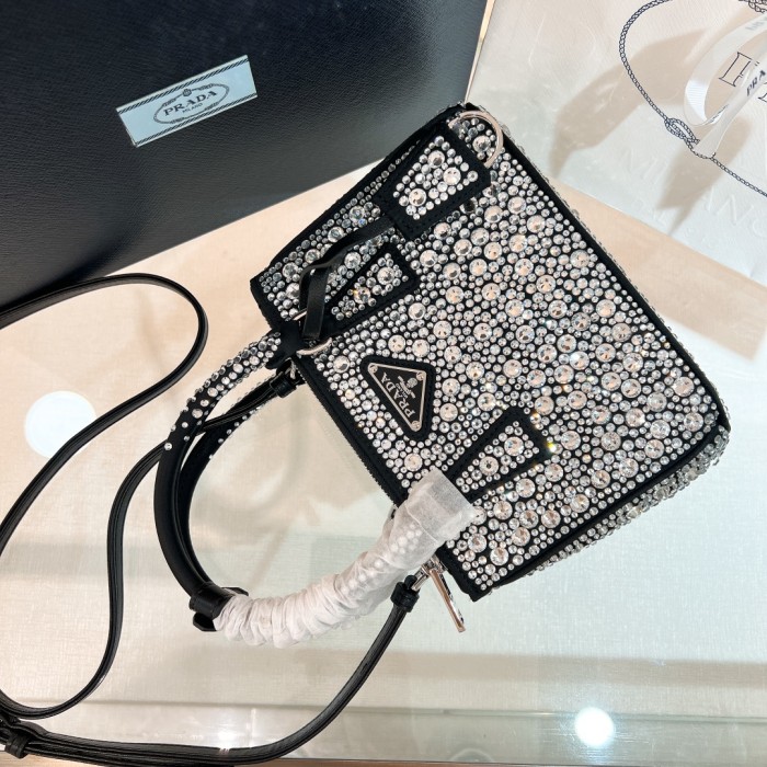 Galleria Satin Micro-Bag With Decorations“20×14.5×9.5CM”-0821=