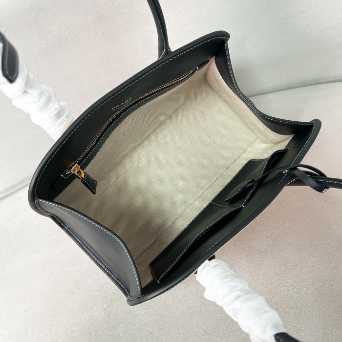 Linen Blend And Leather Tote Bag“35*22.5*13CM”-089=