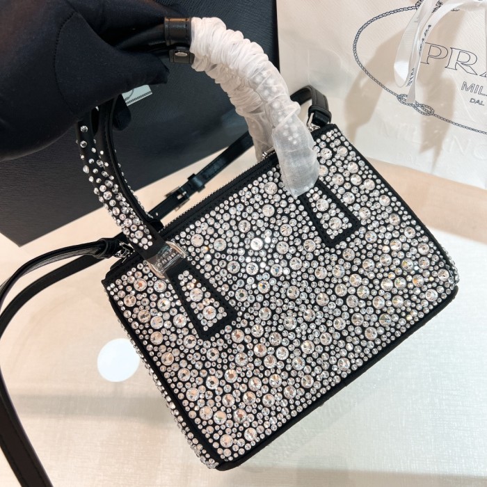 Galleria Satin Micro-Bag With Decorations“20×14.5×9.5CM”-0821=