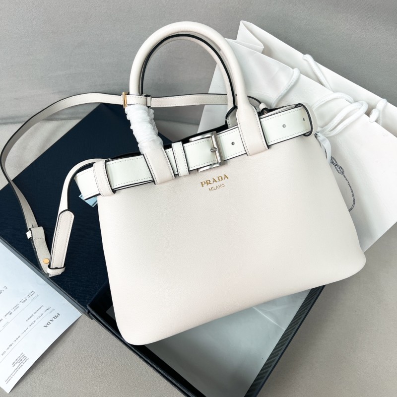 Buckle Leather Handbag With Belt“32*23*11CM”-0821=