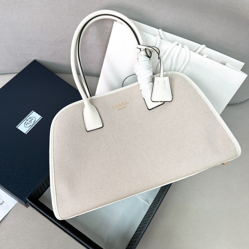 Linen Blend And Leather Tote Bag“35*22.5*13CM”-089=