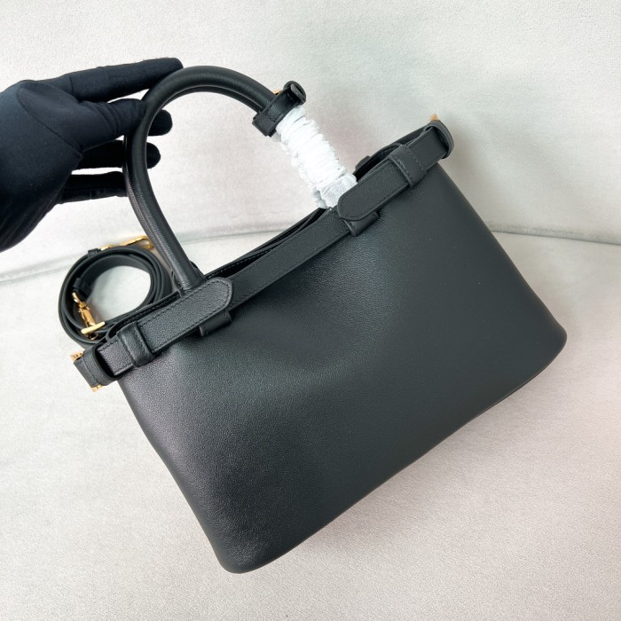 Buckle Leather Handbag With Belt“28*18*10.5CM”-0811=