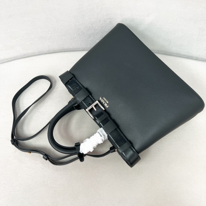 Buckle Small Leather Handbag With Double Belt“35*25*14CM”-0831=