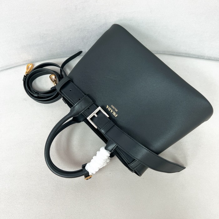 Buckle Leather Handbag With Belt“32*23*11CM”-0821=