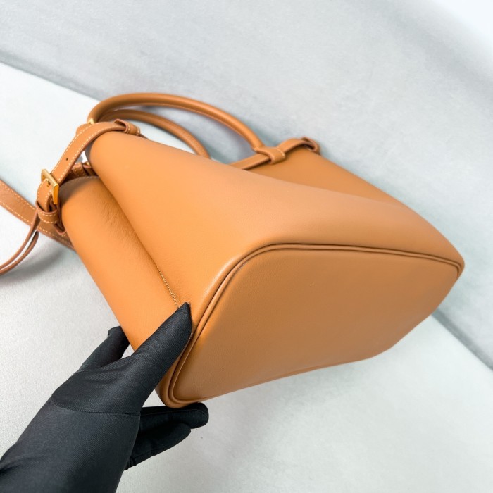 Buckle Small Leather Handbag With Double Belt“35*25*14CM”-0821=