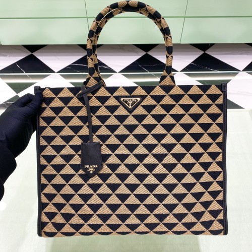 Symbole Embroidered Fabric Handbag“39*31*11CM”-089=