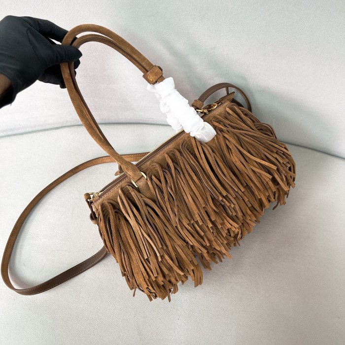 Galleria Medium Suede Bag With Fringe“30*14*11CM”-0821=