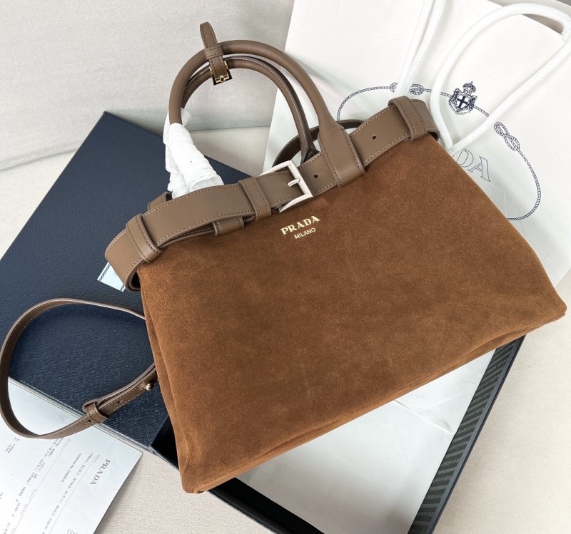 Buckle Suede Handbag With Belt“32*23*11CM”-0821=
