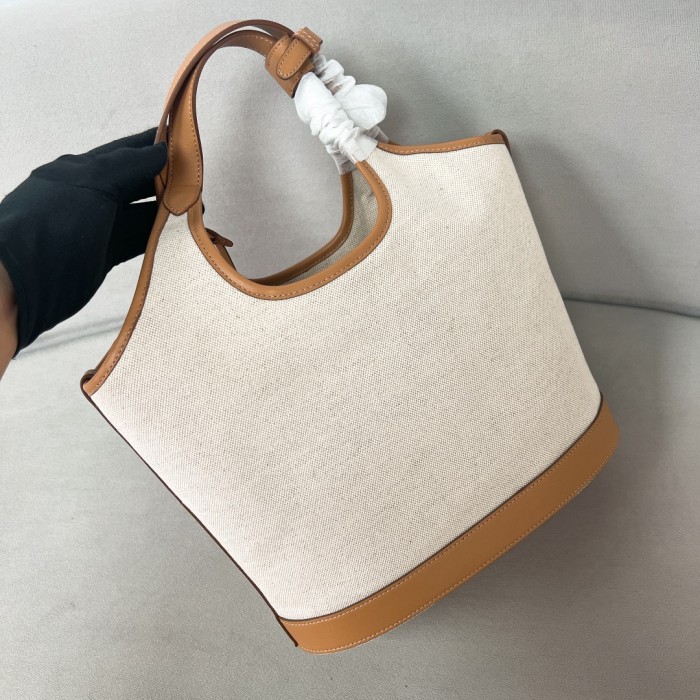 Linen Blend And Leather Buckle Bag “28*22.5*12.5CM”-088=