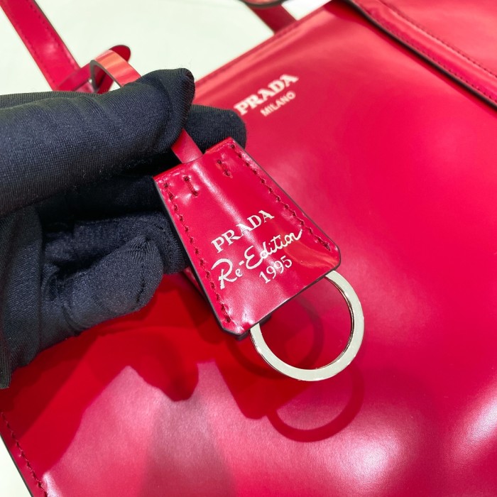 Re-Edition 1995 Brushed-Leather Handbag“30*21*8CM”-088=
