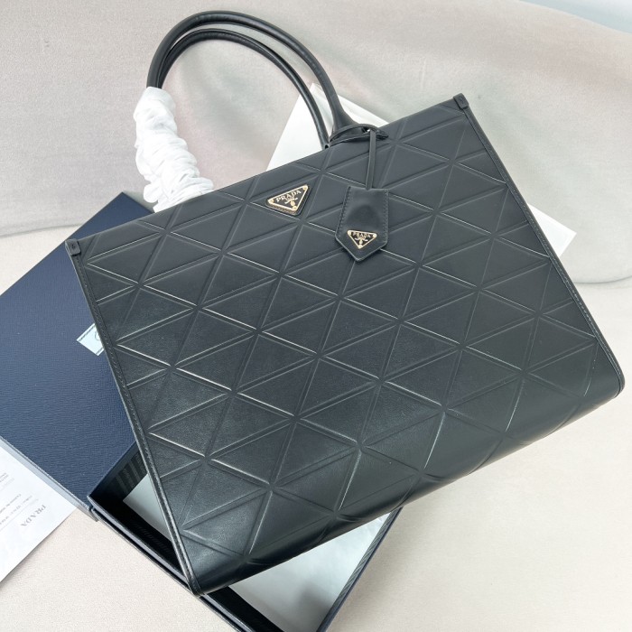 Large Leather Symbole Bag With Topstitching“39*31*11.5CM”-0021=