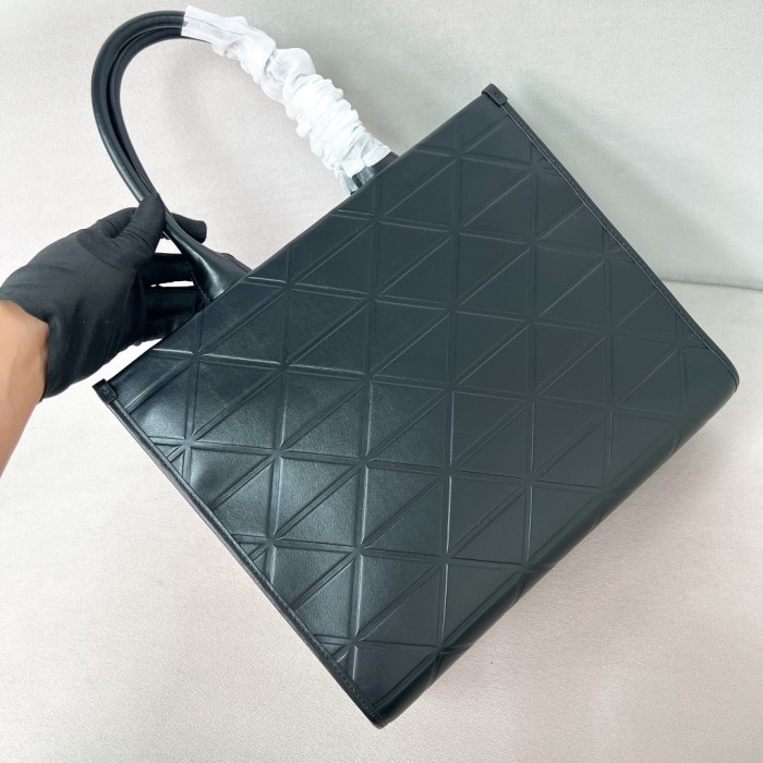 Leather Symbole Bag With Topstitching“37*27.5*11.5CM”-0811=