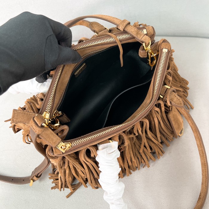 Galleria Medium Suede Bag With Fringe“30*14*11CM”-0821=