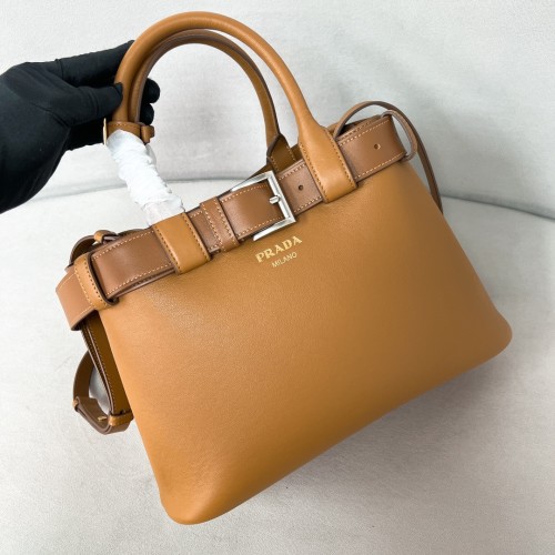 Buckle Leather Handbag With Belt“32*23*11CM”-0831=