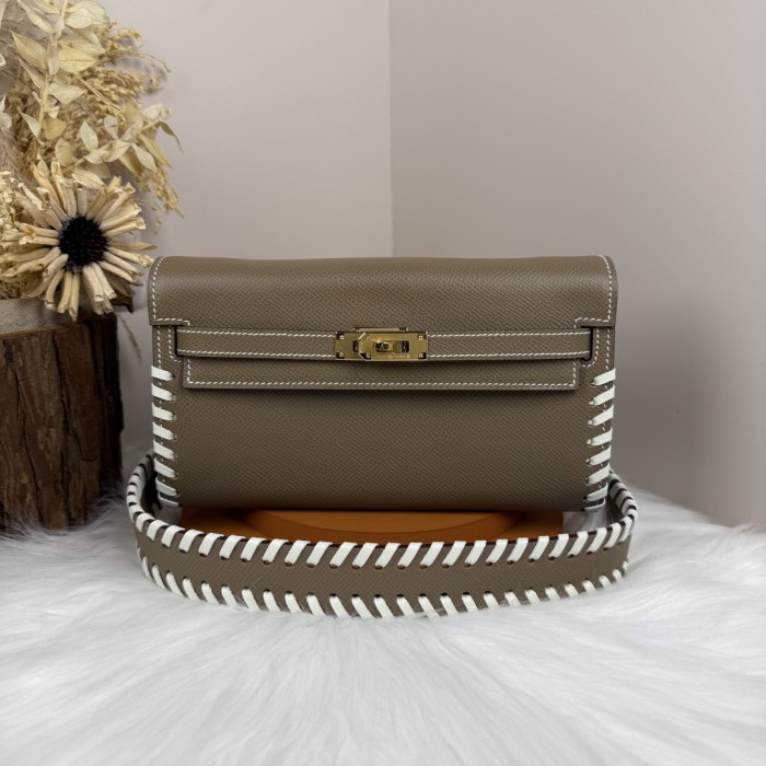 Kelly To Go Tressage Wallet Epsom“19.7*11.5*1.5CM”-0001=