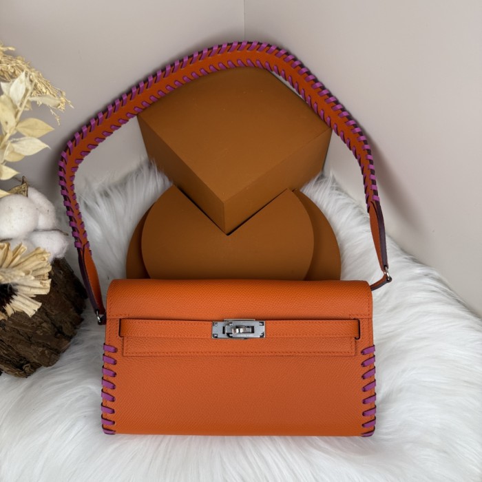 Kelly To Go Tressage Wallet Epsom“19.7*11.5*1.5CM”-0001=