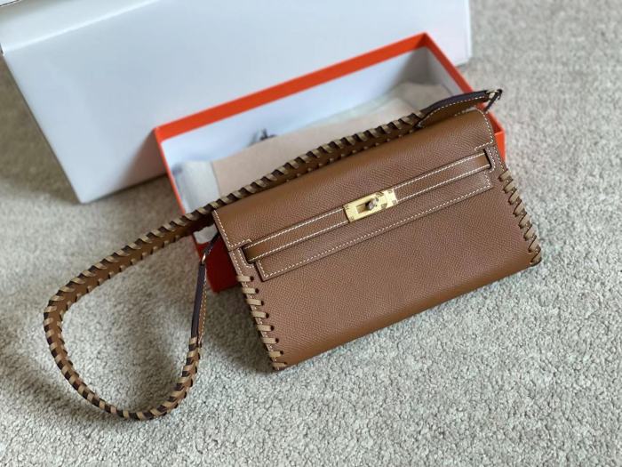 Kelly To Go Tressage Wallet Epsom“19.7*11.5*1.5CM”-0001=