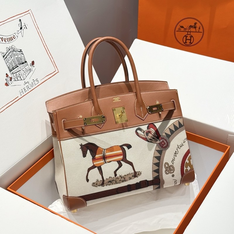 Birkin 30 Swift-Canvas“30*22*16CM”-0631=