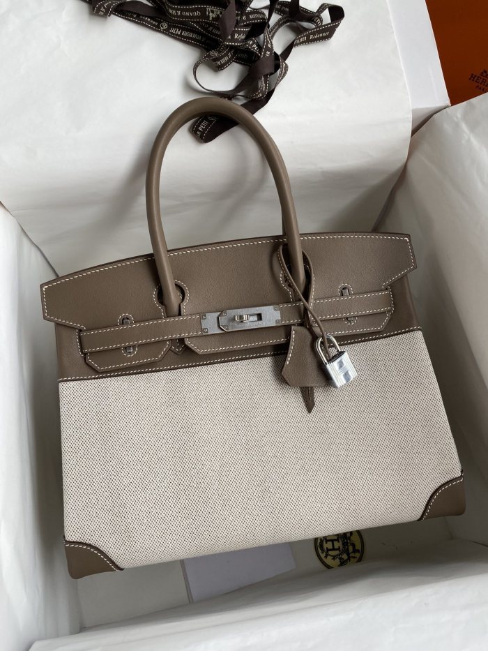 Birkin 30 Swift-Canvas“30*22*16CM”-0631=