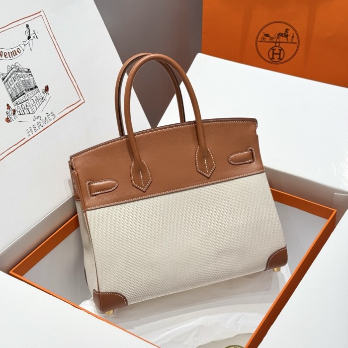 Birkin 30 Swift-Canvas“30*22*16CM”-0631=