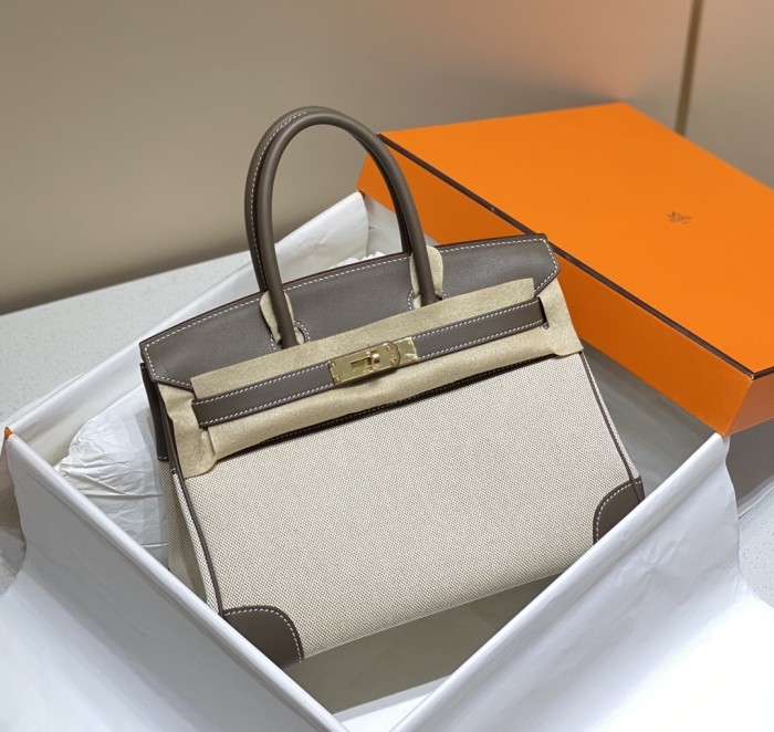 Birkin 30 Swift-Canvas“30*22*16CM”-0631=