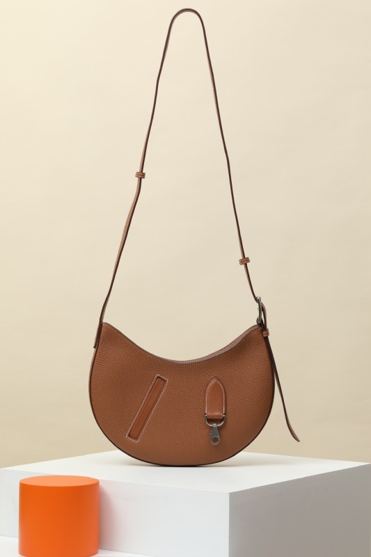 P'tit Arcon Toile&Cuir Shoulder Bag Barenia Faubourg-Swift “28*15.5*3CM”-0571=