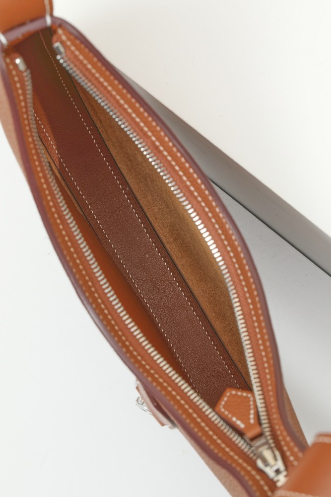P'tit Arcon Toile&Cuir Shoulder Bag Barenia Faubourg-Swift “28*15.5*3CM”-0571=