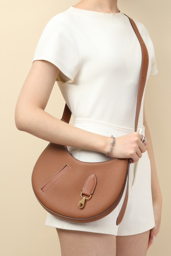 P'tit Arcon Toile&Cuir Shoulder Bag Barenia Faubourg-Swift “28*15.5*3CM”-0571=