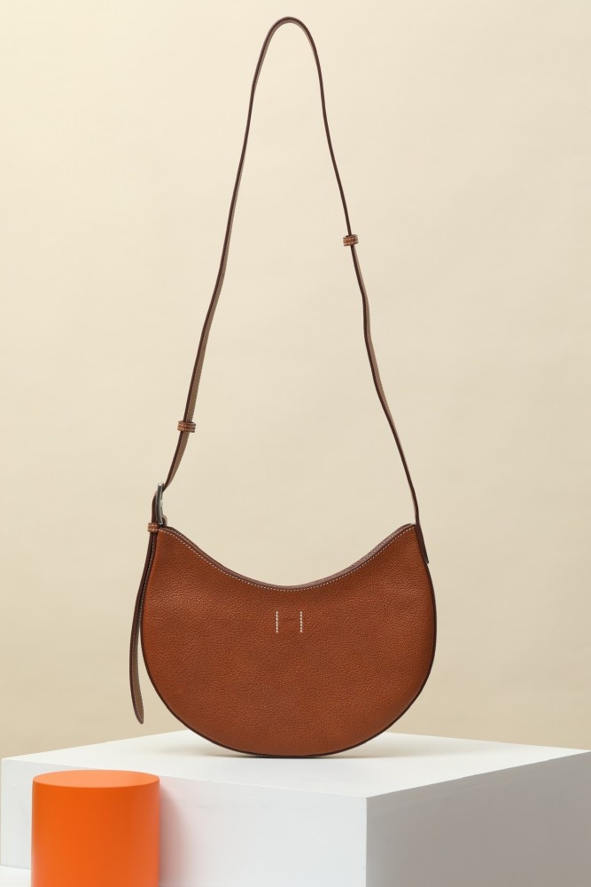 P'tit Arcon Toile&Cuir Shoulder Bag Barenia Faubourg-Swift “28*15.5*3CM”-0571=