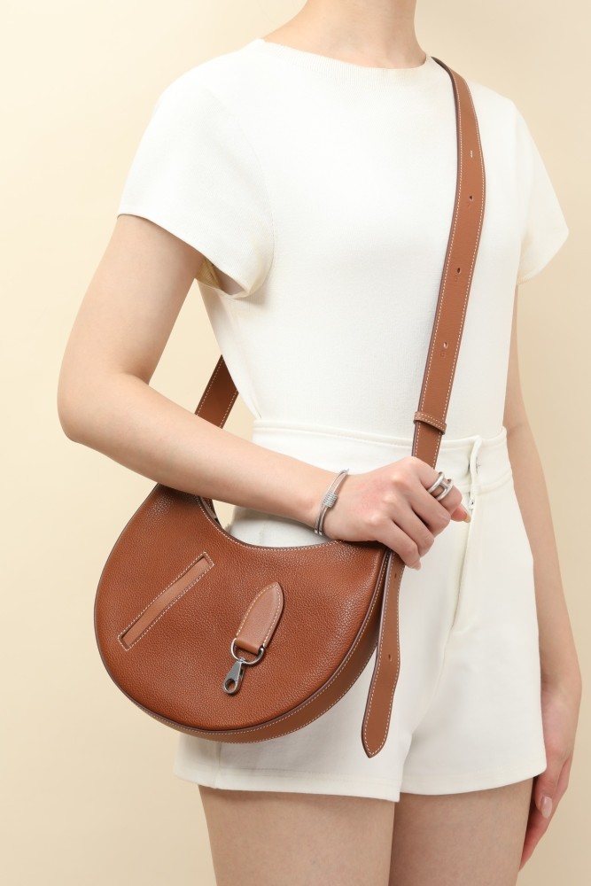 P'tit Arcon Toile&Cuir Shoulder Bag Barenia Faubourg-Swift “28*15.5*3CM”-0571=
