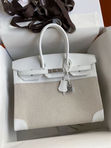 Birkin Bag in Togo-Canvas“35*25*18CM”-0061=