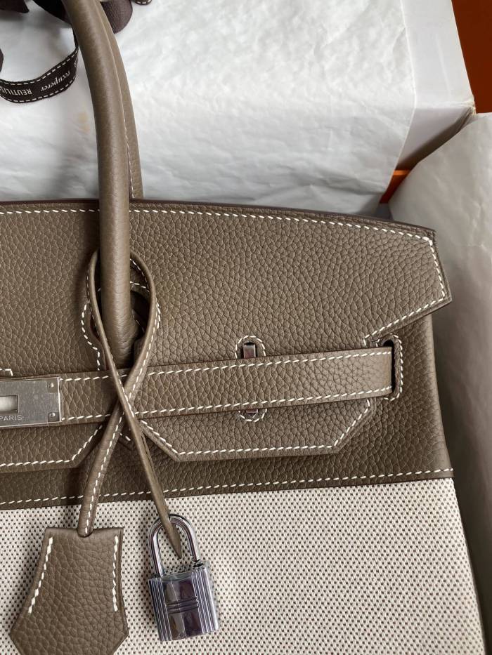 Birkin Bag in Togo-Canvas“35*25*18CM”-0061=
