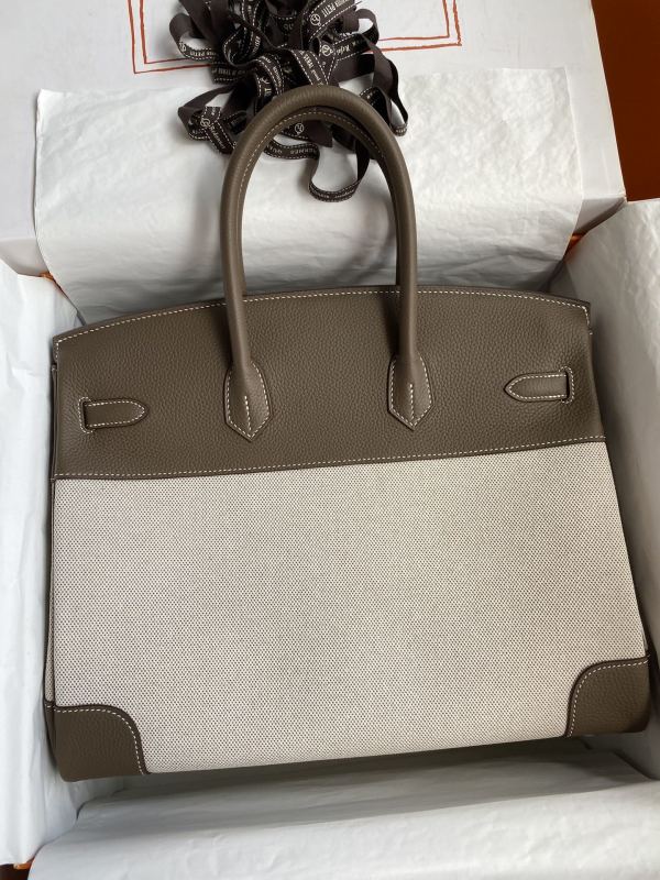Birkin Bag in Togo-Canvas“35*25*18CM”-0061=