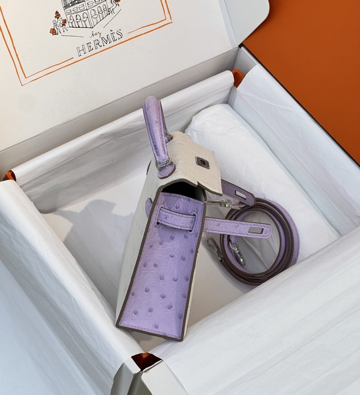 Mini Kelly Ostrich“19*12*6CM”-0032=