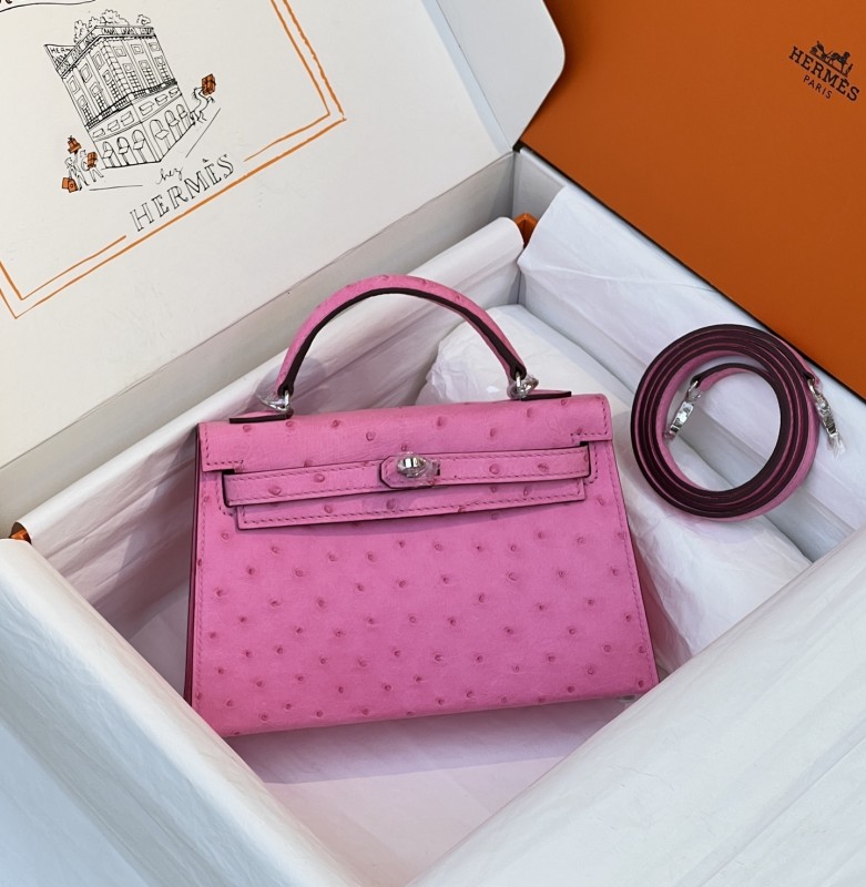 Mini Kelly 19 Ostrich“19*12*6CM”-0802=