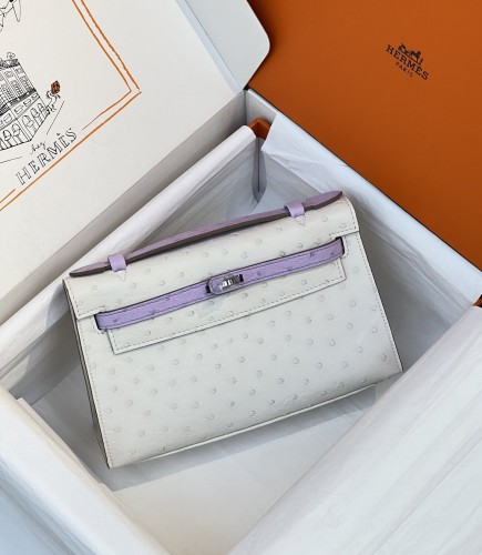 Kelly Pochette Ostrich“22*14*7CM”-0032=