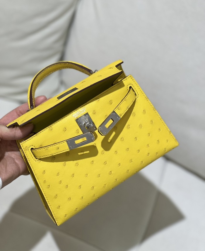 Mini Kelly 19 Ostrich“19*12*6CM”-0802=