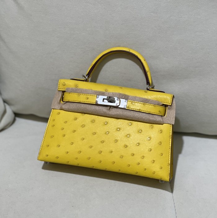 Mini Kelly 19 Ostrich“19*12*6CM”-0802=